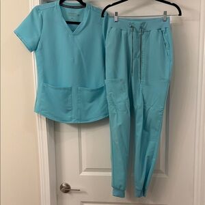 Fabletics Scrub Set Aqua Blue
